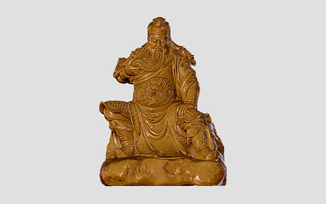 【關公坐像】五軸玉雕機 立體精雕圖紙YD-RW1010