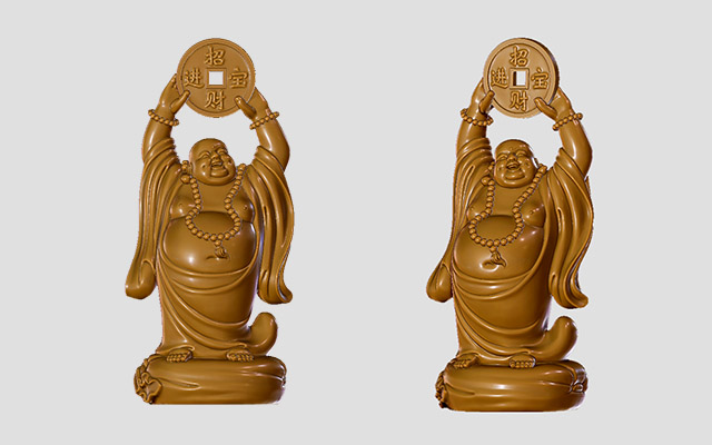 【招財佛】五軸聯動加工中心_立體雕刻圖紙YD-