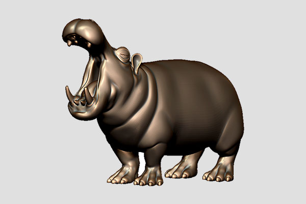 【動物河馬擺件】石材雕刻機立體雕刻圖紙YD-C