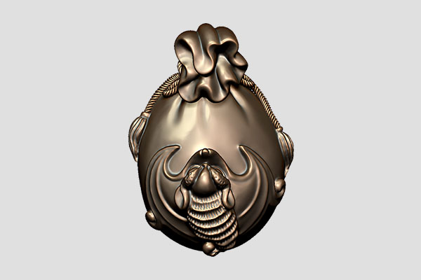 【招財(cái)蝠袋】小型五軸雕刻機(jī)精雕圖紙YD-GJ10098