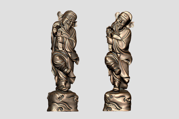 【八仙曹國(guó)舅】五軸數(shù)控雕刻機(jī)立體精雕圖紙Y