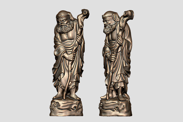 【八仙鐵拐李】3D立體雕刻機(jī)人物擺件精雕圖紙