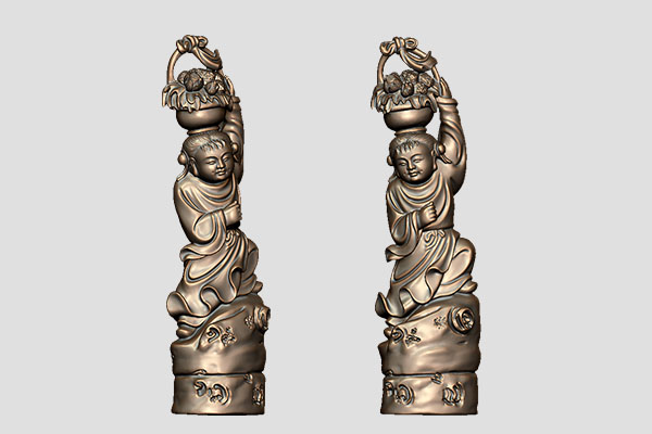 【八仙-藍(lán)采和】五軸石材雕刻機立體精雕圖紙