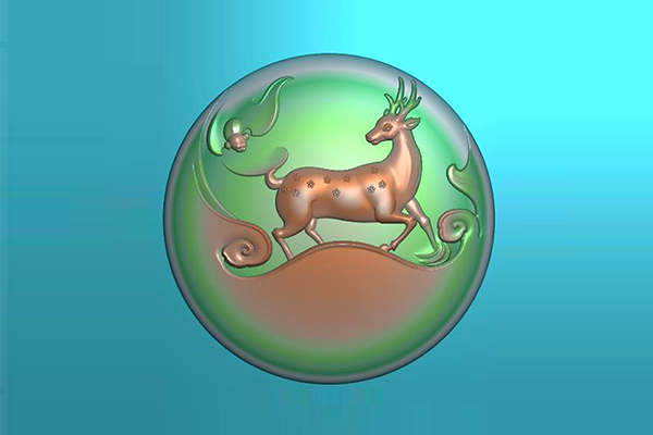 【鹿】玉雕機(jī)平面浮雕圖紙A-10722