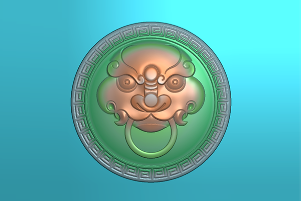 【獸頭牌】玉雕機(jī)平面浮雕圖紙A-10723