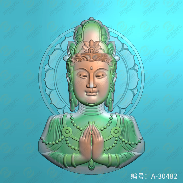 【觀音】玉雕機平面浮雕圖紙A-30482