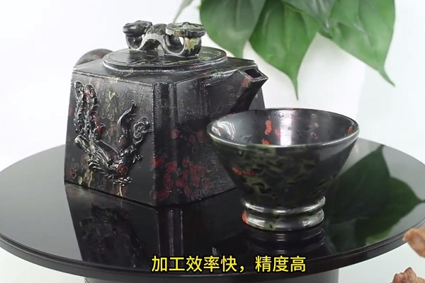 梅花玉五軸茶壺雕刻全過程